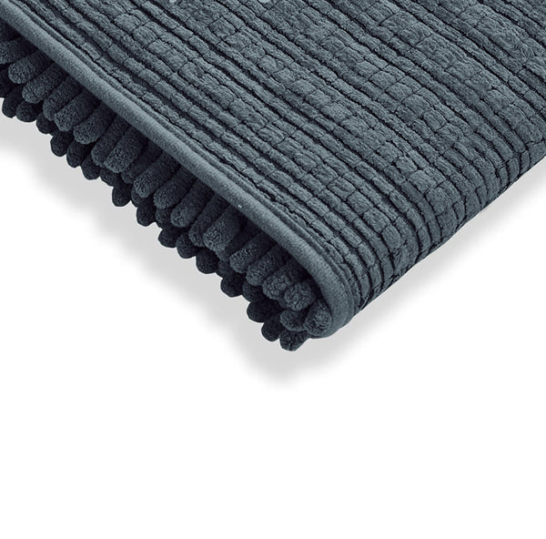2 Piece Set Dark Grey Soft Cozy Plush Chenille Bath Mat Bathroom Rug