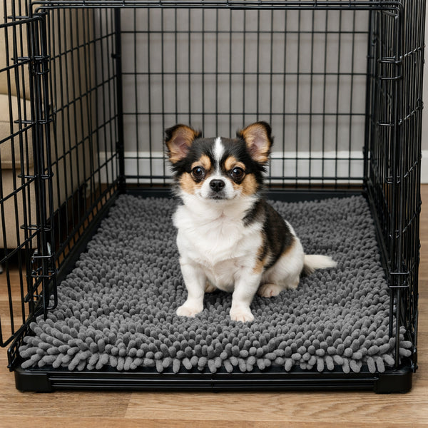 30"x20" - Dark Grey Dog Door Mat Non-Slip Super Absorbent Quick Dry Chenille Microfiber Washable Pet Rug for Muddy Paws