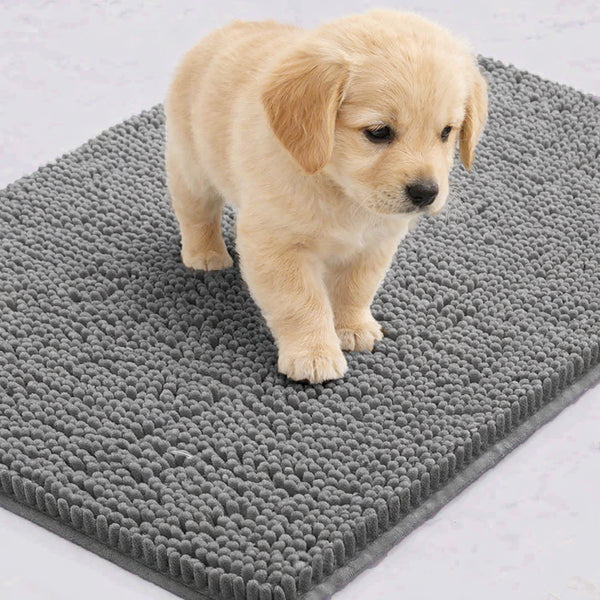 30"x20" - Dark Grey Dog Door Mat Non-Slip Super Absorbent Quick Dry Chenille Microfiber Washable Pet Rug for Muddy Paws