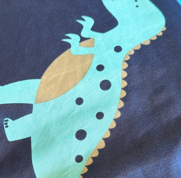 Twin Size 6 Piece Blue Dinosaur Comforter Bedding Set