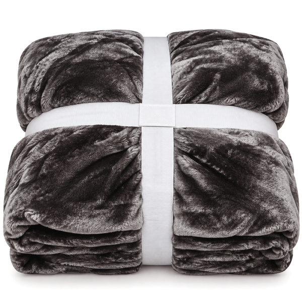 Solid Dark Grey Ultra Plush Fleece Ultra Soft Warm Cozy Bed Blanket