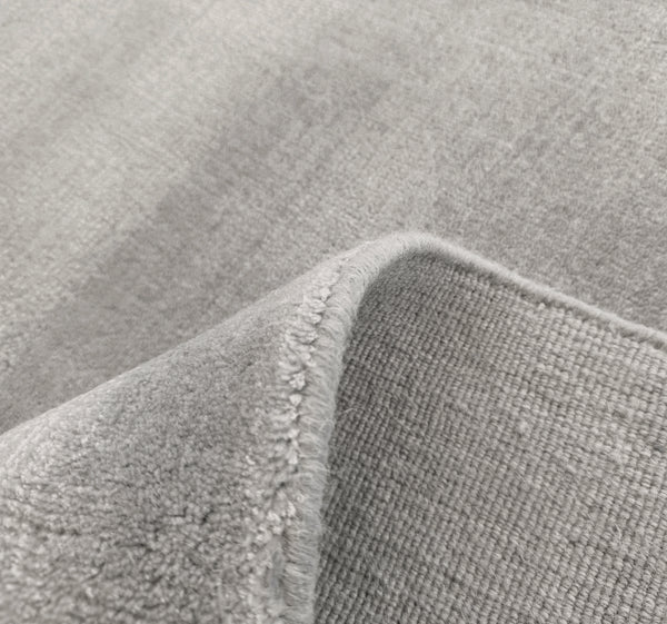 Dove Grey Solid Speckled Wool Handmade Modern Minimal Area Rug