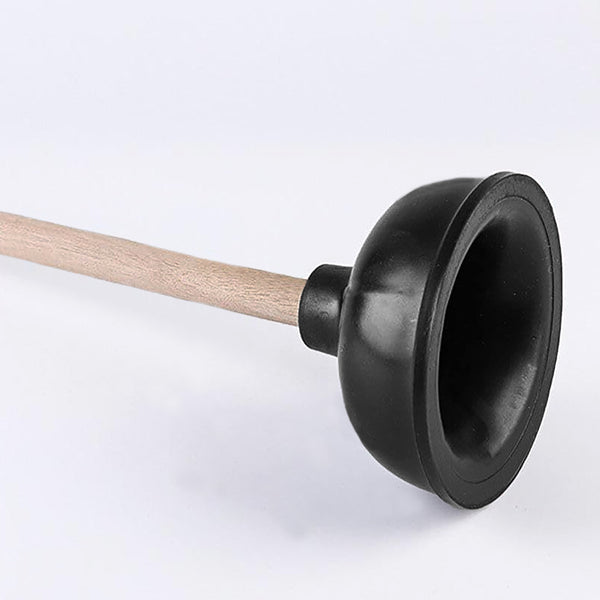 Heavy Duty Toilet & Sink Bathroom Plunger with Wooden Handle - Set of 2