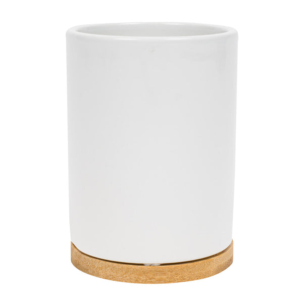 White Beige Bamboo Diatomite Toothbrush Holder - 2 Pack