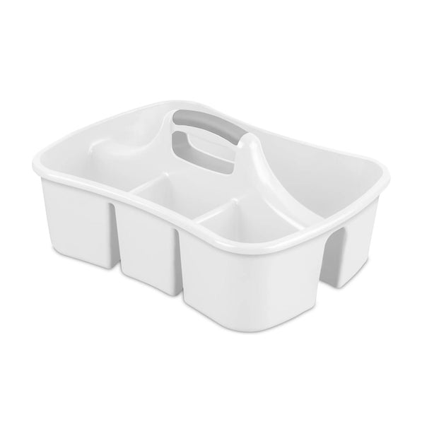 White Large Multipurpose Organizer Caddy With 4 Compartments - 17"x13"x9"