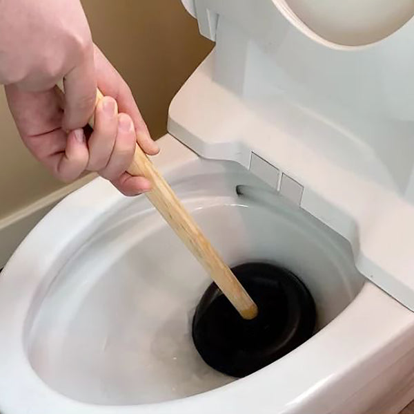 Heavy Duty Toilet & Sink Bathroom Plunger with Wooden Handle - Set of 2