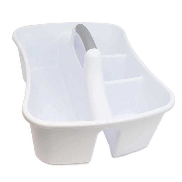 White Large Multipurpose Organizer Caddy With 4 Compartments - 17"x13"x9"