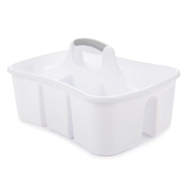 White Large Multipurpose Organizer Caddy With 4 Compartments - 17"x13"x9"