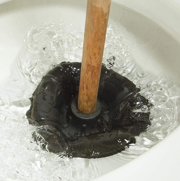 Heavy Duty Toilet & Sink Bathroom Plunger with Wooden Handle - Set of 2