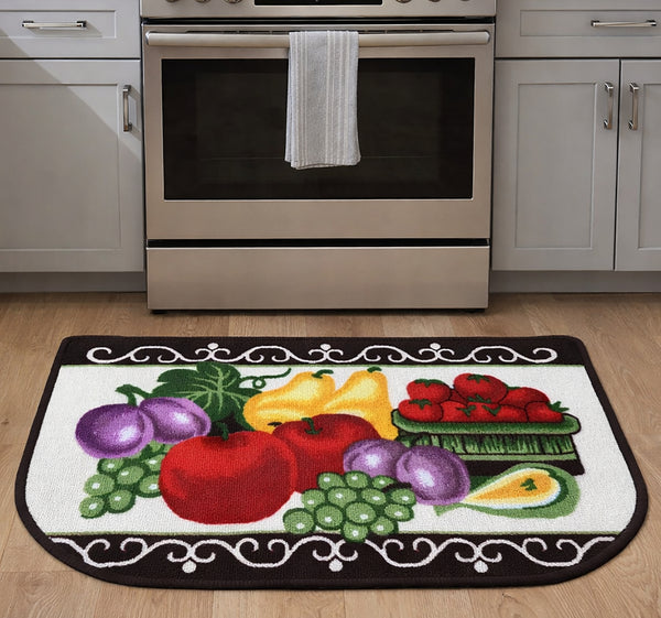 Fruits Washable Kitchen Mat With Non-Slip Backing - 30"x18"