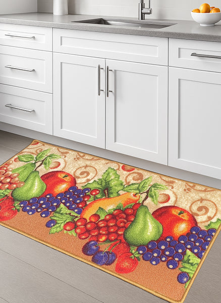 Fruits Washable Kitchen Mat With Non-Slip Backing - 19"x39"