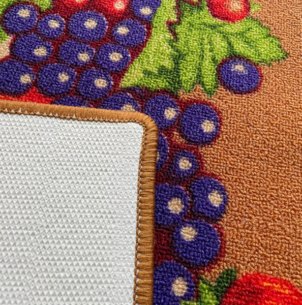 Beige Fruits Washable Kitchen Mat With Non-Slip Backing - 24"x17"