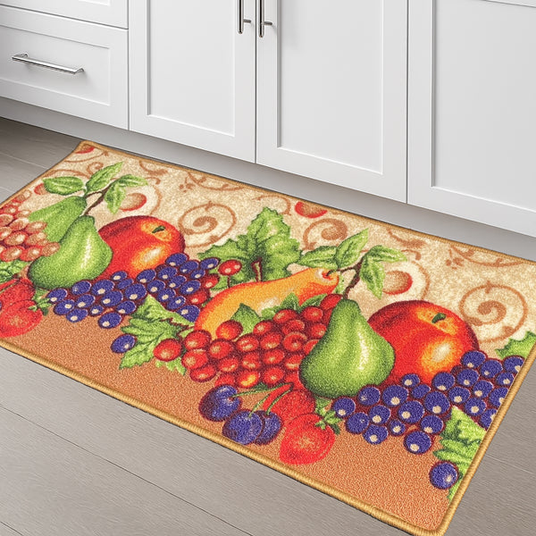Fruits Washable Kitchen Mat With Non-Slip Backing - 19"x39"