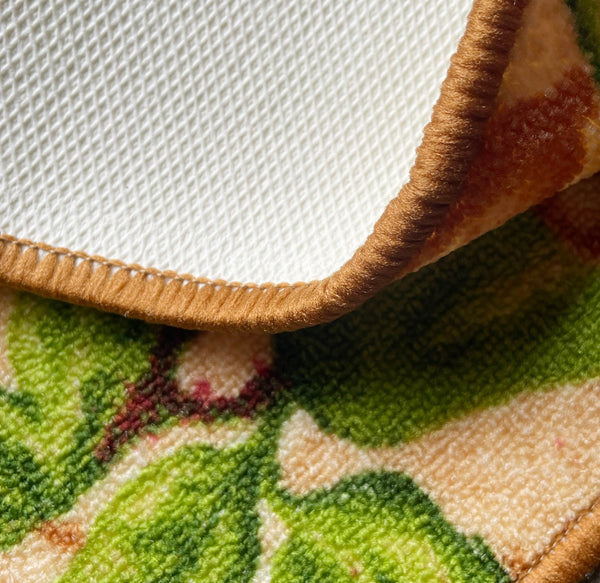 Beige Fruits Washable Kitchen Mat With Non-Slip Backing - 24"x17"