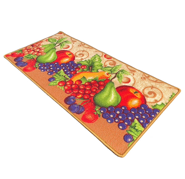 Fruits Washable Kitchen Mat With Non-Slip Backing - 19"x39"