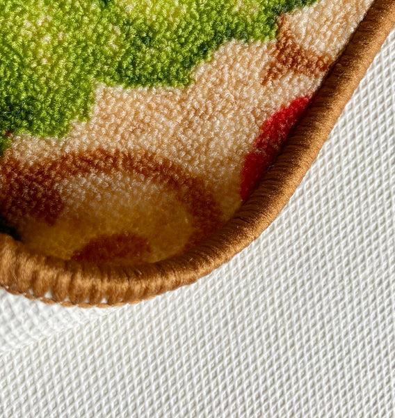 Beige Fruits Washable Kitchen Mat With Non-Slip Backing - 24"x17"