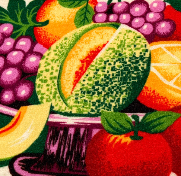 Beige Fruits Washable Kitchen Mat With Non-Slip Backing - 31.5"x19.5"