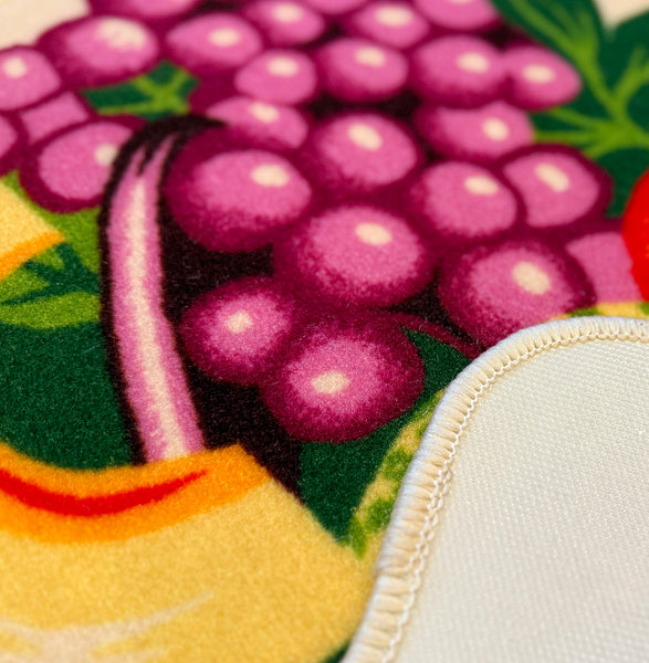 Beige Fruits Washable Kitchen Mat With Non-Slip Backing - 31.5"x19.5"