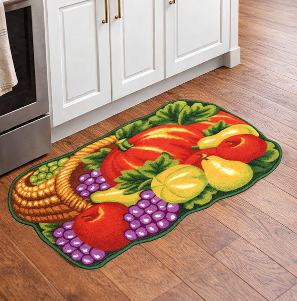 Green Fruits Washable Kitchen Mat With Non-Slip Backing - 31.5"x19.5"