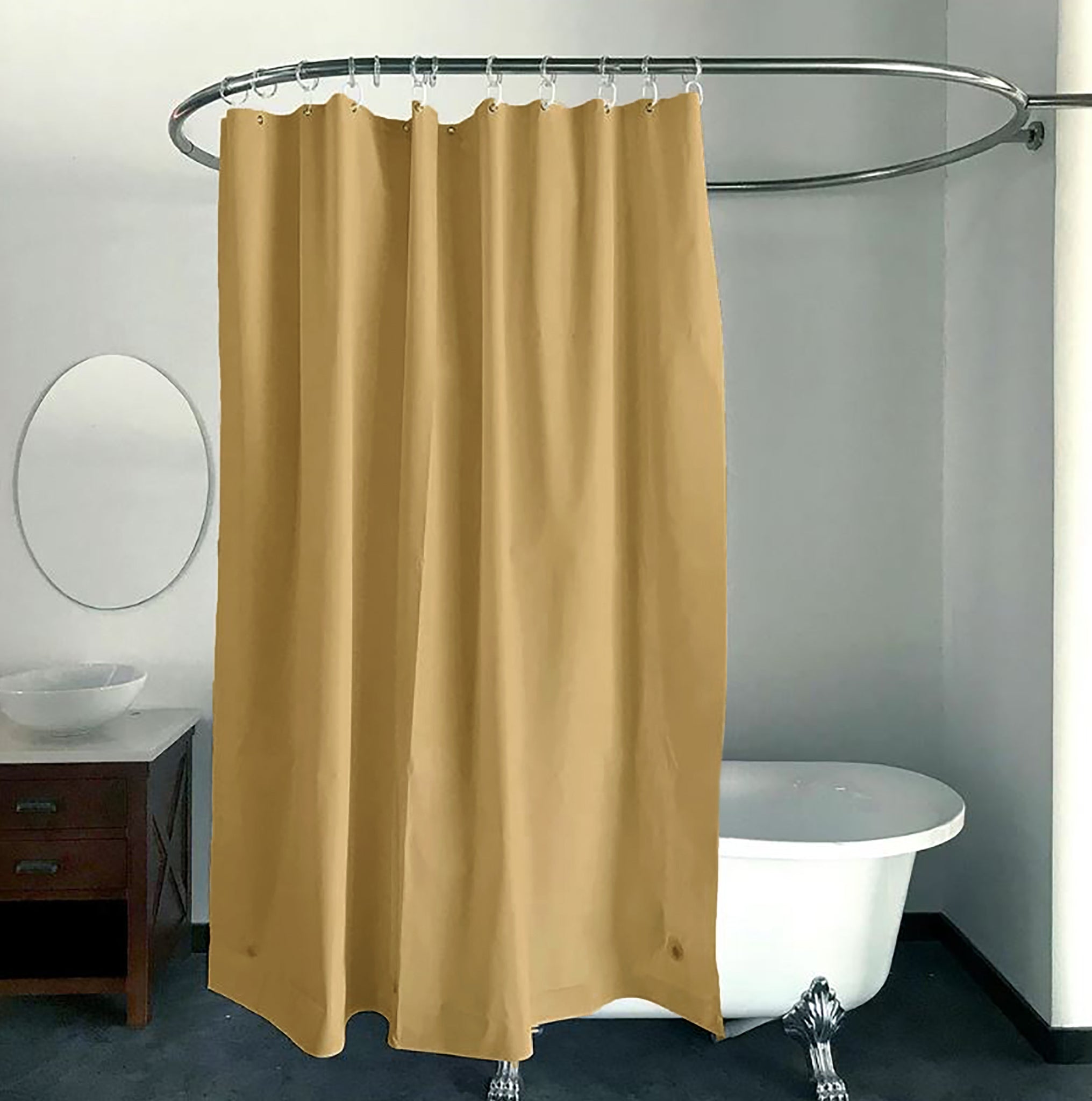70" x 72" - Gold Vinyl Shower Curtain Liner Waterproof