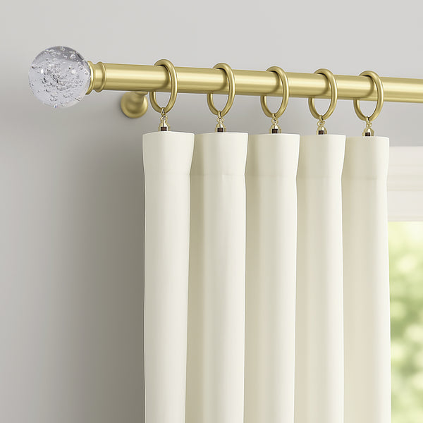 Clear Ball Bubbles Gold Modern Curtain Rod For Windows (48" - 86")
