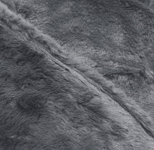 King Size Grey Ultra Soft Plush Fluffy Luxury Cozy Warm Fuzzy Faux Rabbit Fur Bed Blanket