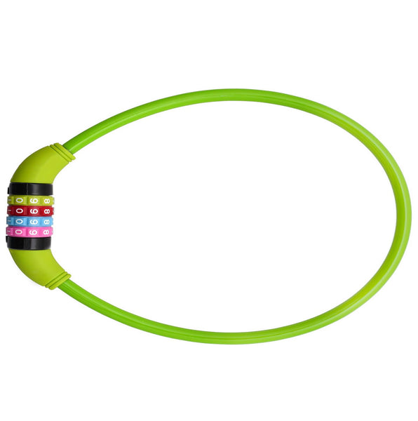 4-Digit Anti-Theft Green Extra Tough Steel Cable Combination Lock - 23.5" Long