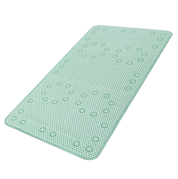 Mint Green Non‑Slip Soft Foam Quick-Dry Soft Bath Tub Mat with Strong Suction Cups - 36" x 17"