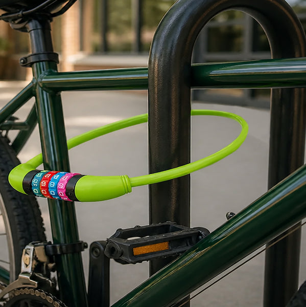 4-Digit Anti-Theft Green Extra Tough Steel Cable Combination Lock - 23.5" Long