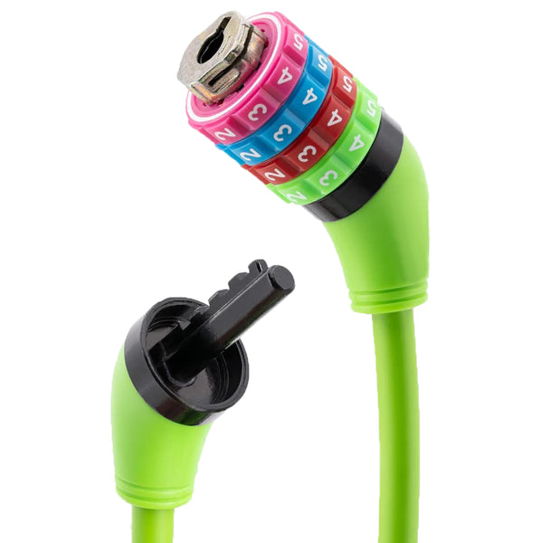 4-Digit Anti-Theft Green Extra Tough Steel Cable Combination Lock - 23.5" Long