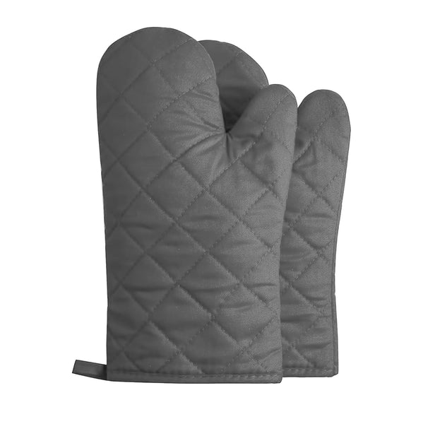 Grey Heat Resistant Thick Soft Quilted Lining Kitchen Oven Glove Mitts