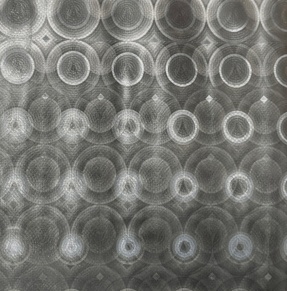 Grey Circles Geometric Glam luxury Vinyl Shower Curtain With 12 Plastic Curtain Hooks - 71" x 71"