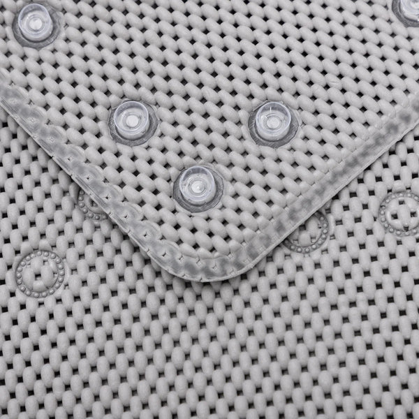 Extra Thick Long Grey Non-Slip Foam Bathtub Shower Mat With Suction Cups Fast Drying - 36" x 17"