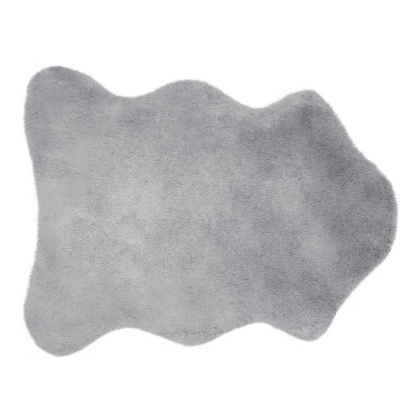 2x3 Feet Grey Faux Rabbit Fur Soft Plush Fuzzy Rug