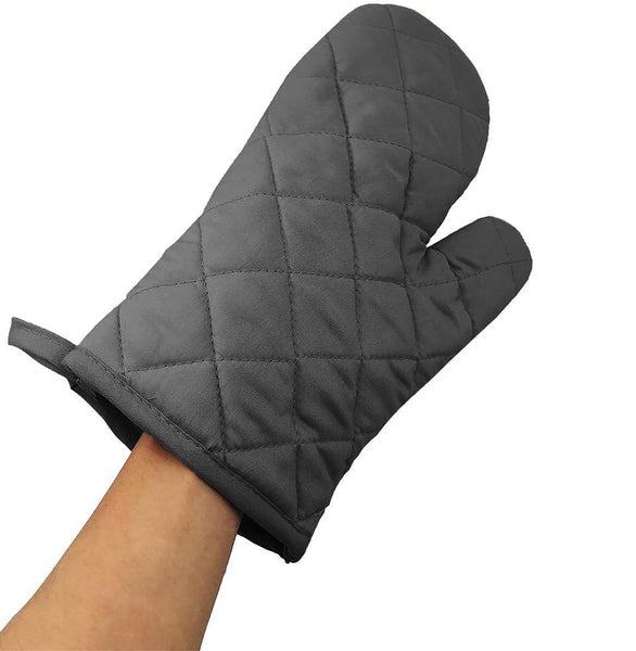 Grey Heat Resistant Thick Soft Quilted Lining Kitchen Oven Glove Mitts