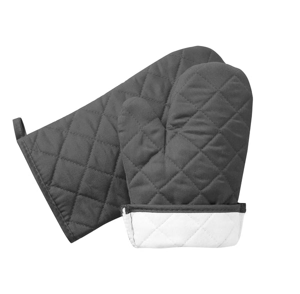 Grey Heat Resistant Thick Soft Quilted Lining Kitchen Oven Glove Mitts