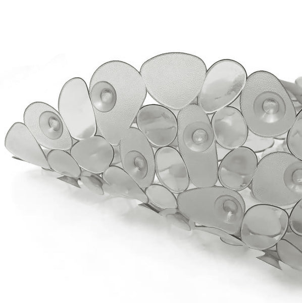 Grey Stone Pebbles Vinyl Non-Slip Bathtub Shower Mat With Suction Cups -26" x14"