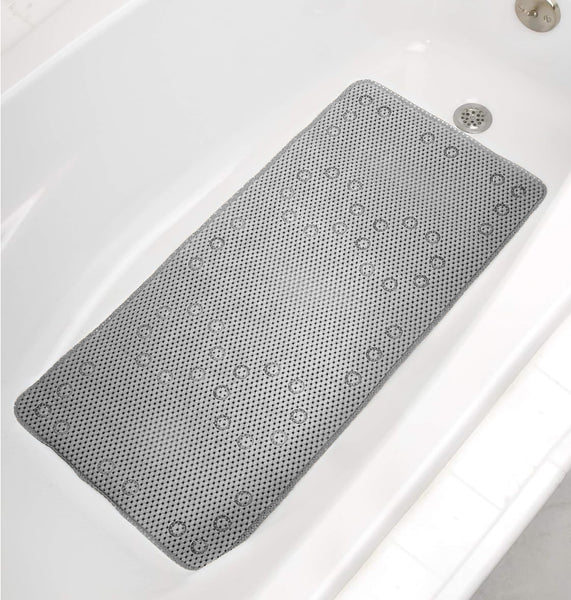 Grey Non-Slip Foam Bathtub Shower Mat With Suction Cups