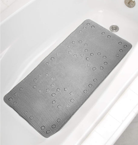 Grey Non-Slip Foam Bathtub Shower Mat With Suction Cups