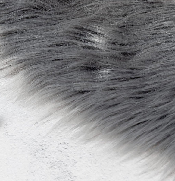 2x3 Feet Grey Faux Fur Sheepskin Soft Plush Fuzzy Rug