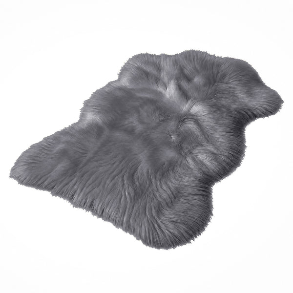 2x3 Feet Grey Faux Fur Sheepskin Soft Plush Fuzzy Rug