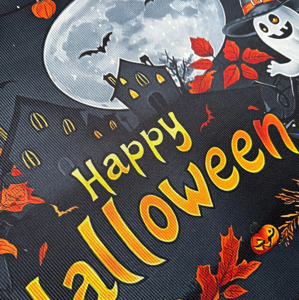 31" x 19" - Halloween Ghosts Orange Black Non-Slip Washable Low Pile Kitchen Mat Entrance Door Mat