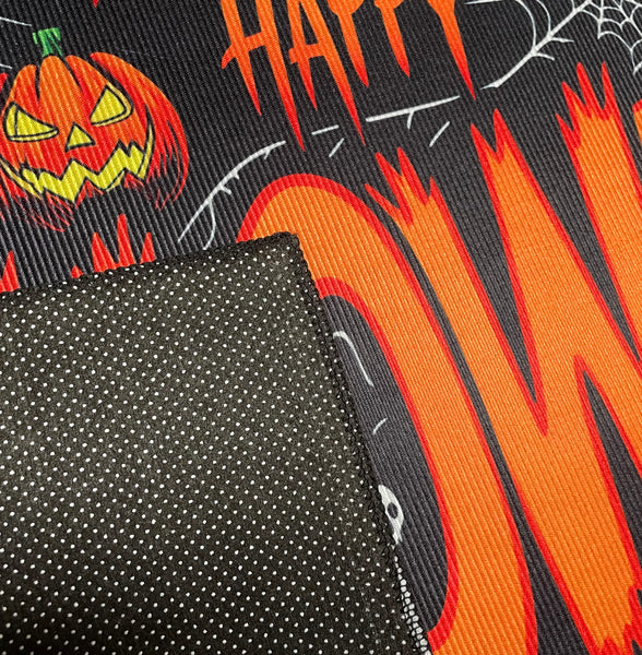 31" x 19" - Halloween Orange Black Non-Slip Washable Low Pile Kitchen Mat Entrance Door Mat