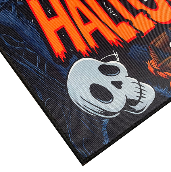 31" x 19" - Halloween Orange Black Non-Slip Washable Low Pile Kitchen Mat Entrance Door Mat