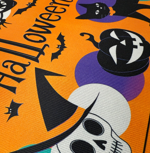 31" x 19" - Halloween Orange Black Non-Slip Washable Low Pile Kitchen Mat Entrance Door Mat
