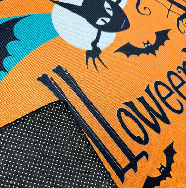 31" x 19" - Halloween Orange Black Non-Slip Washable Low Pile Kitchen Mat Entrance Door Mat