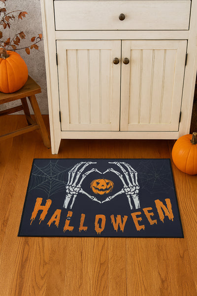 31" x 19" - Halloween Orange Black Non-Slip Washable Low Pile Kitchen Mat Entrance Door Mat