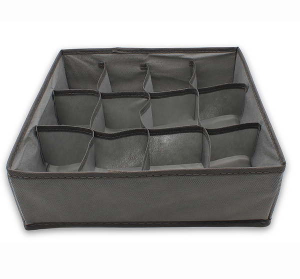 Grey Foldable Drawer Dresser Organizer Storage Bin - 12"x12"x4"