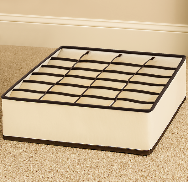 Beige Foldable Drawer Dresser Organizer Storage Bin - 12"x12"x4"