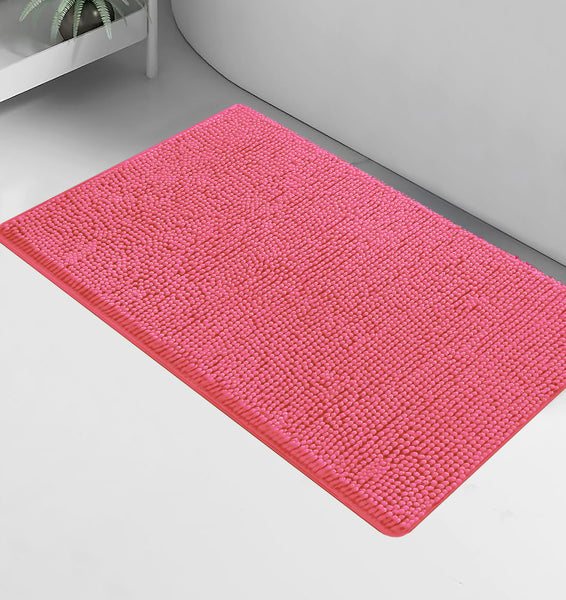 36"x24" - Hot Pink Large Soft Cozy Plush Chenille Bath Mat Bathroom Rug
